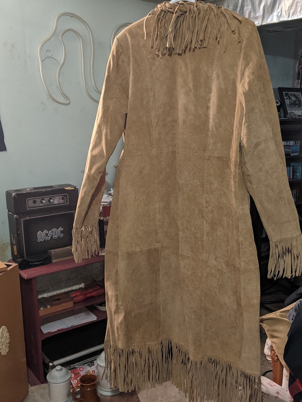 le chateau Tan Suede Fringe Trench Coat - Picture 2 of 7